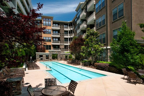 a large swimming pool in the middle of a building