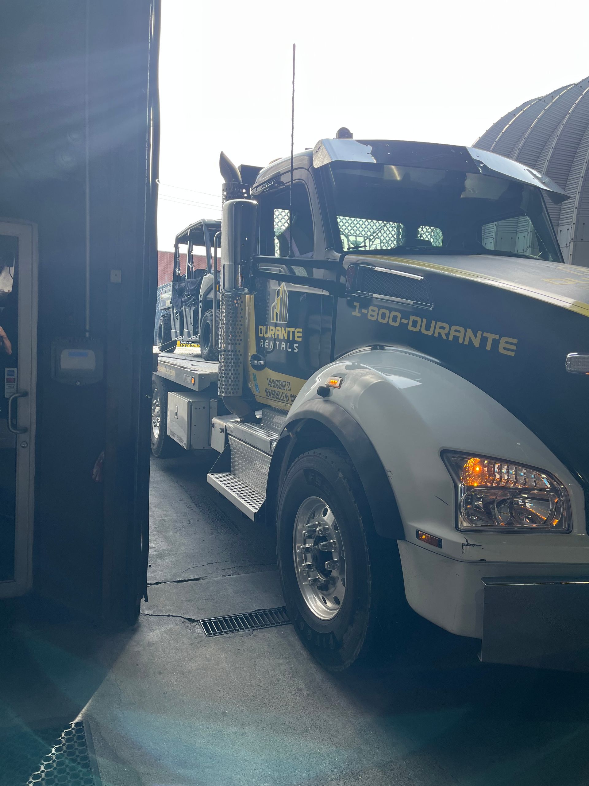 Big truck being cleaned