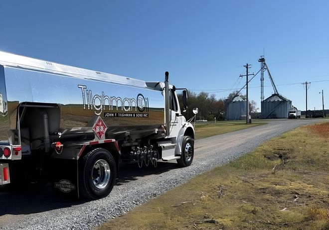 Utility truck on the road