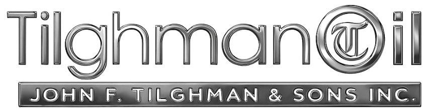 Tighman Oil logo with John F. Tighman & Sons, Inc. banner in gray and black