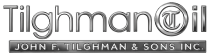 Tighman Oil logo with John F. Tighman & Sons, Inc. banner in gray and black