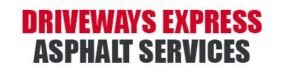Driveways Express Asphalt Services logo in red and black text.