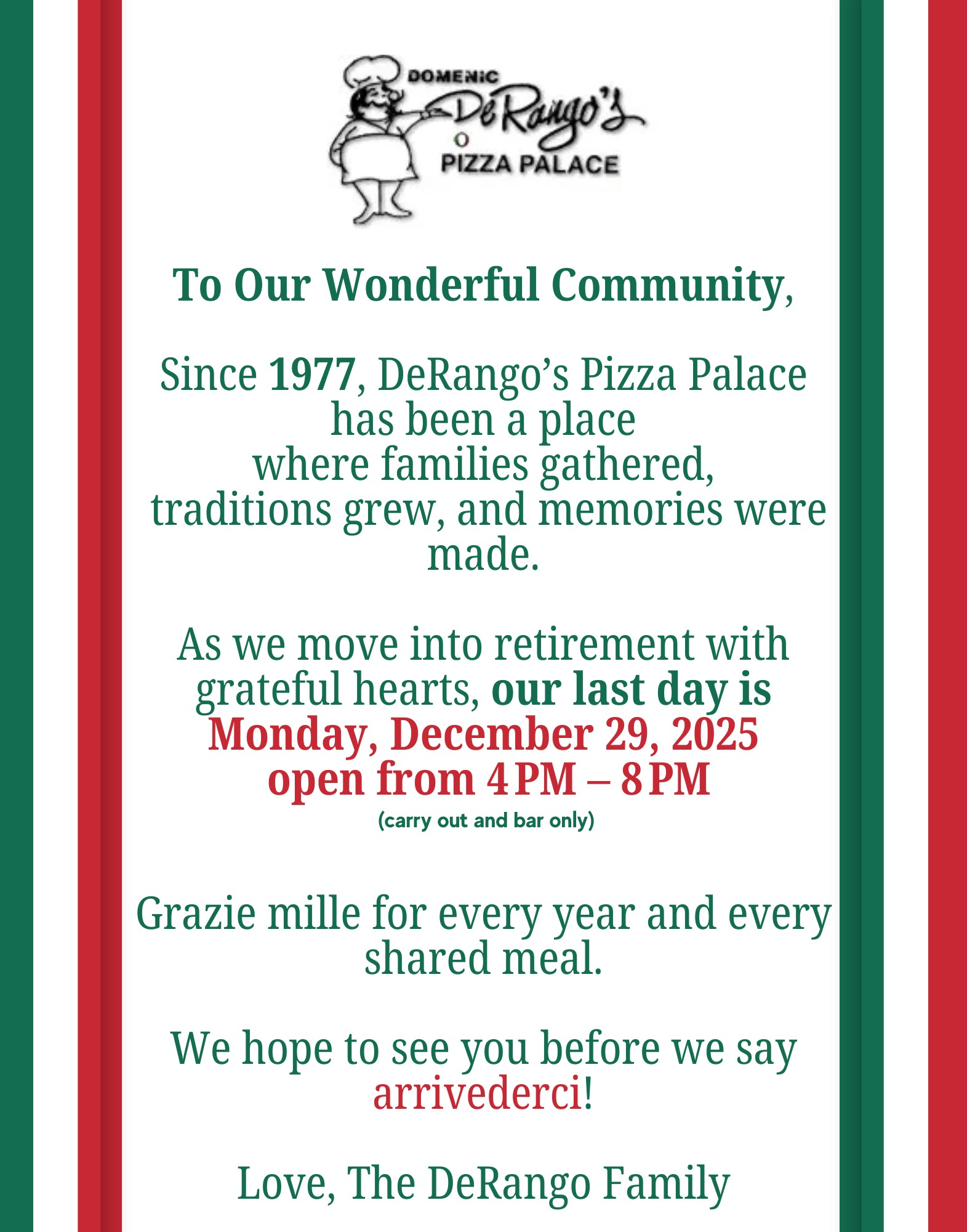 Closing Announcement 