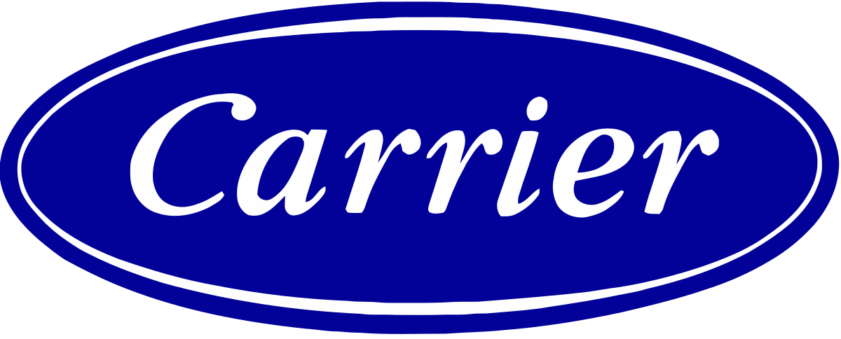 Carrier logo in a blue oval with white text.