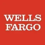Wells Fargo logo on a red background.