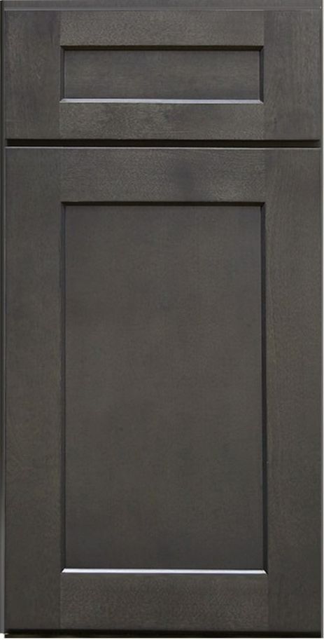a gray cabinet door on a white background .