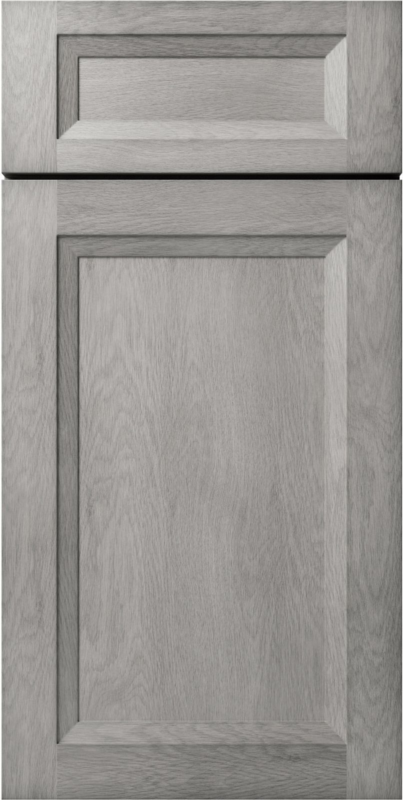 a close up of a gray cabinet door on a white background .