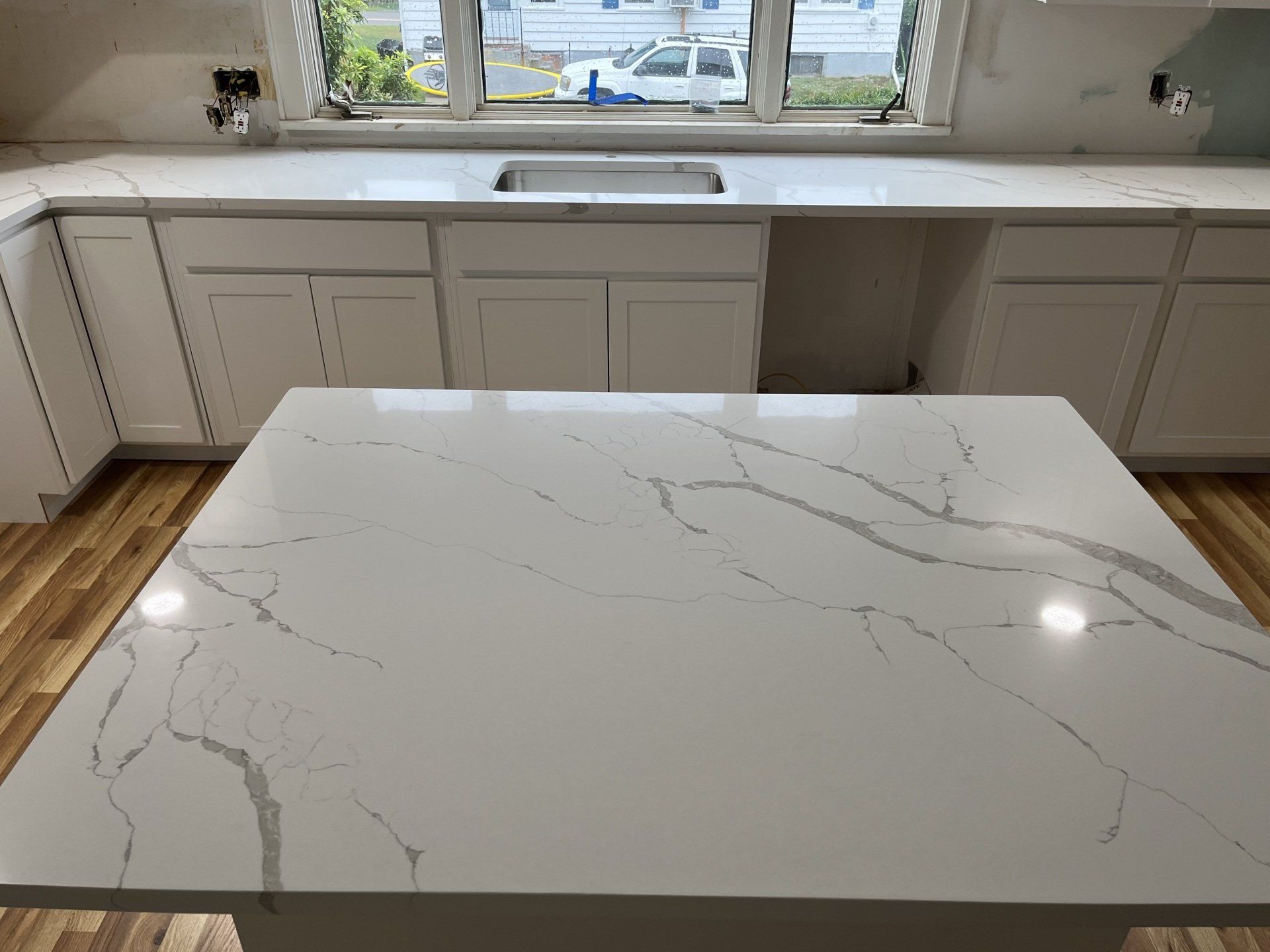 Close up of a kitchen island