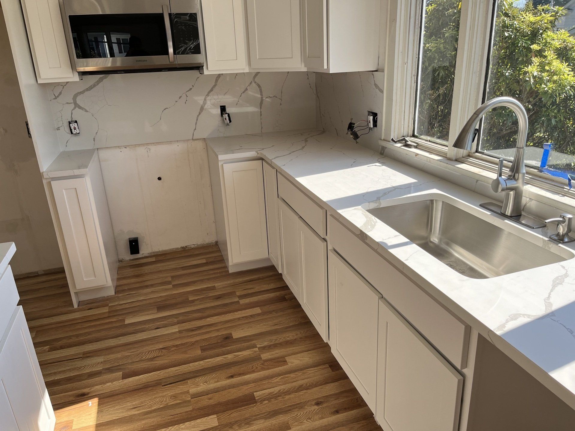 Quartz countertop installation
