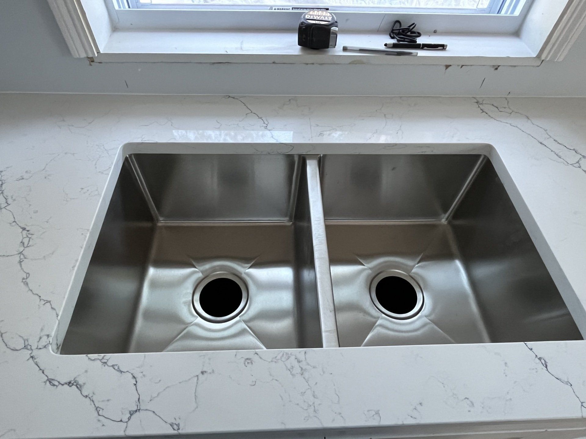 Kitchen stainless double sink
