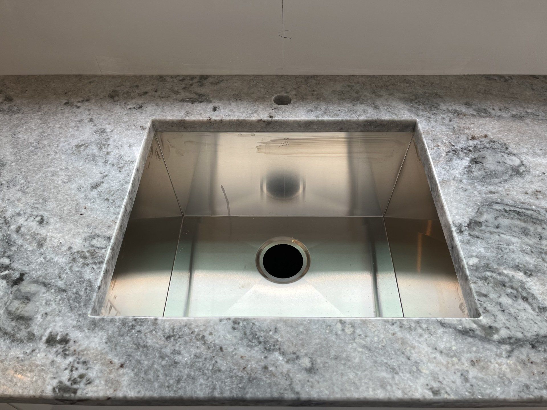 A stainless steel sink