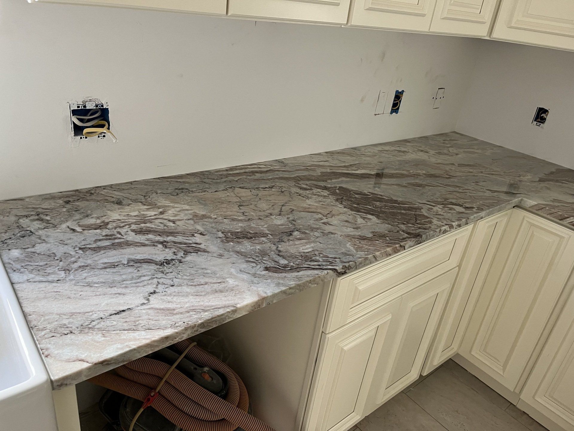 Kitchen walls under construction