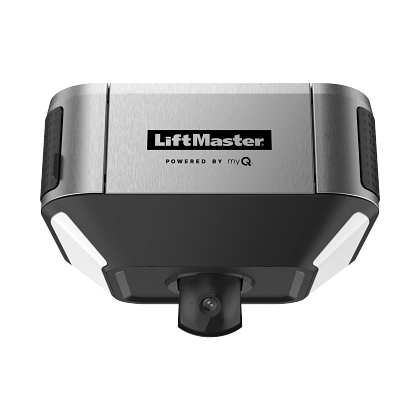A LiftMaster garage door opener is shown on a white background