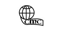 Black globe logo above the letters “CMC” in a curved rectangle outline