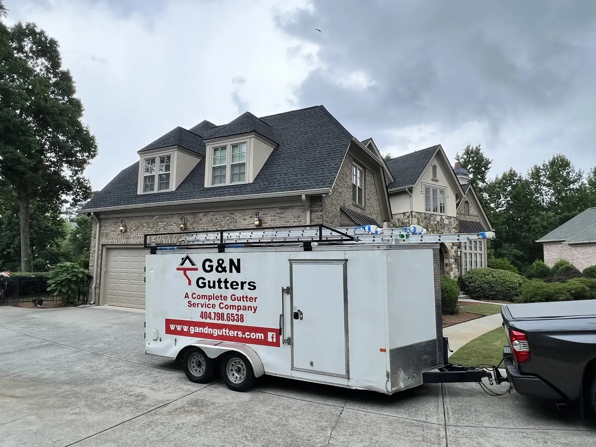 A white trailer with 