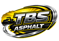 TBS ASPHALT, white outline text on a white background.