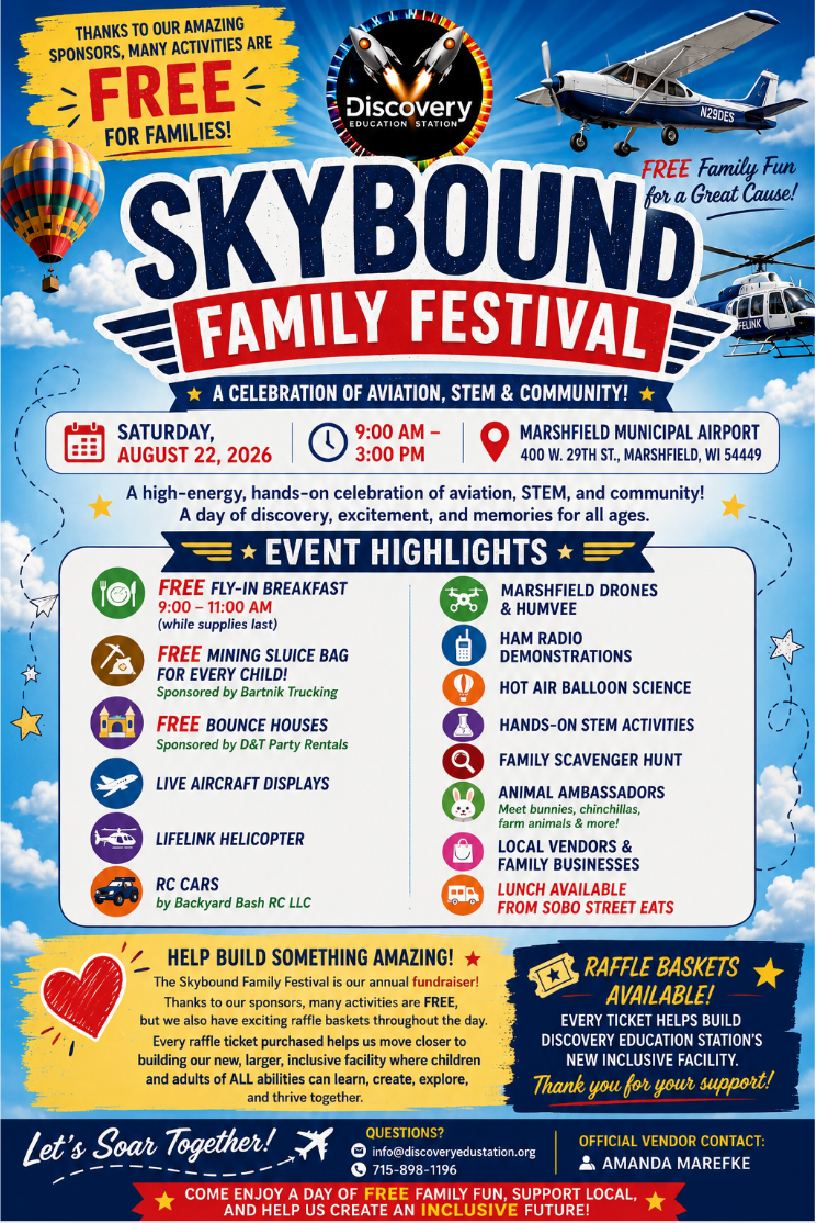 Skybound Family Festival & Fly-In Breakfast event flyer