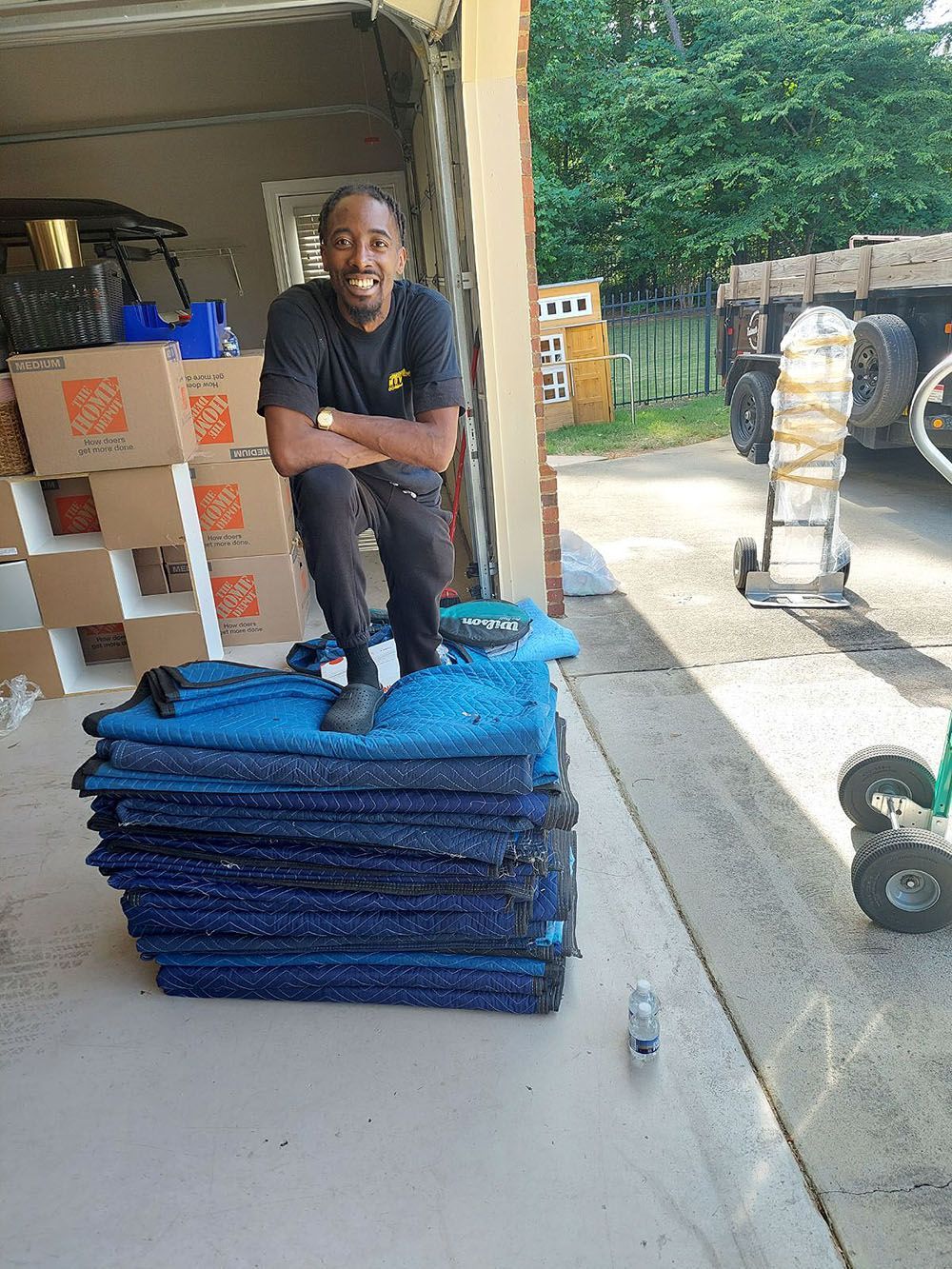 staff with loaded supplies