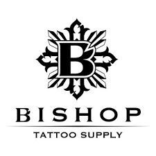 Bishop Tattoo Supply logo: Black stylized