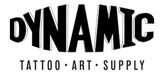 Logo for Dynamic Tattoo Art Supply, black text on white background.