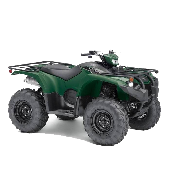 A green atv is on a white background.