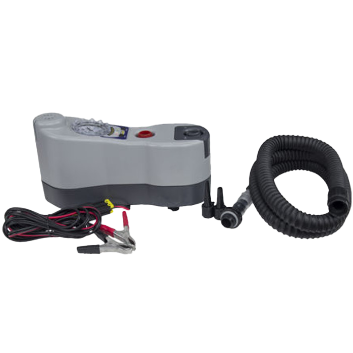 A pump with a hose attached to it on a white background.