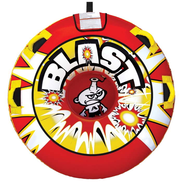 A red and yellow tube that says blast on it