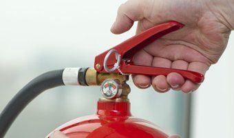 Pressing fire extinguisher