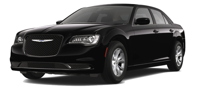A black chrysler 300 is shown on a white background.