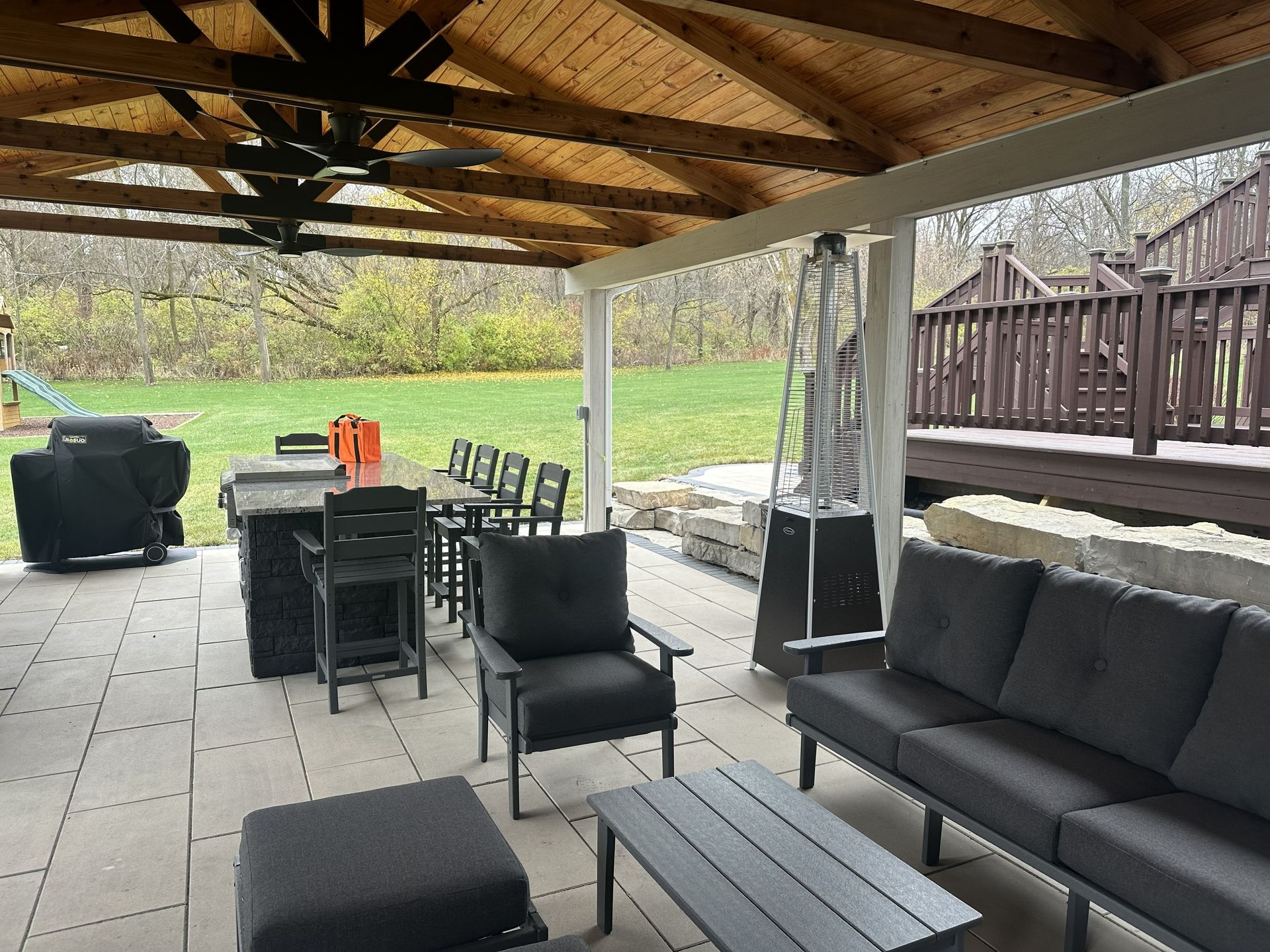 Backyard covered patio