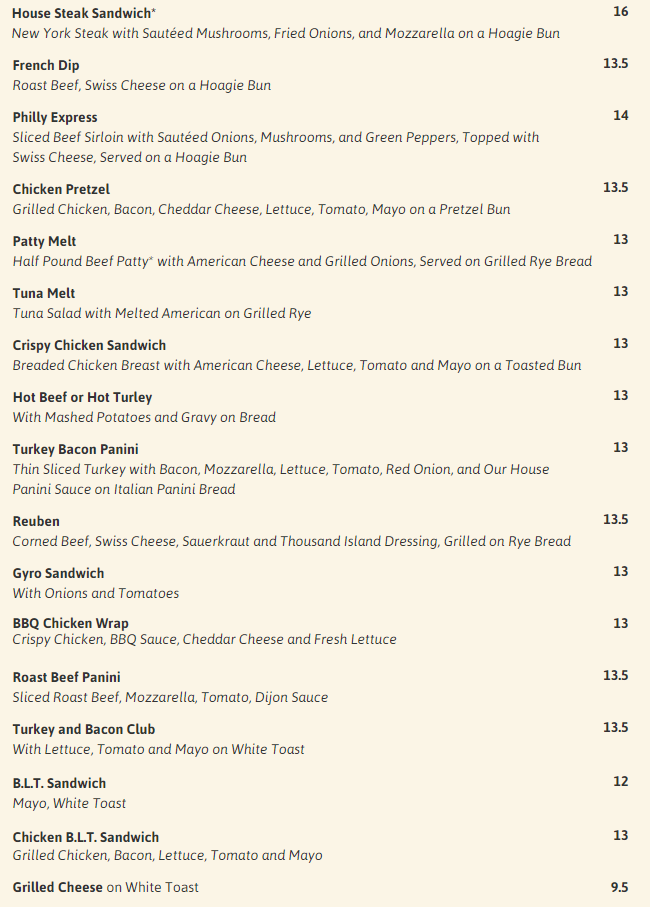 Benny's Café Lunch and Dinner Menu Milwaukee, WI