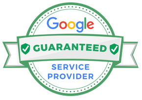 Google Guaranteed Service Provider badge in green, white, and blue with checkmark icon