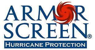 Armor Screen logo with swirling red hurricane graphic and blue text 