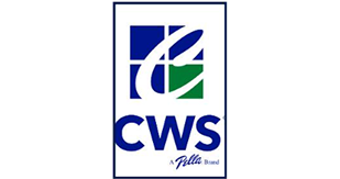 Logo for CWS, a Pella brand. Blue and green window design, with “CWS” below in blue.