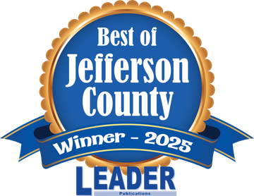 A badge that says best of jefferson county winner - 2025 leader