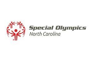Special Olympics North Carolina logo: red stylized figures encircling a larger figure.