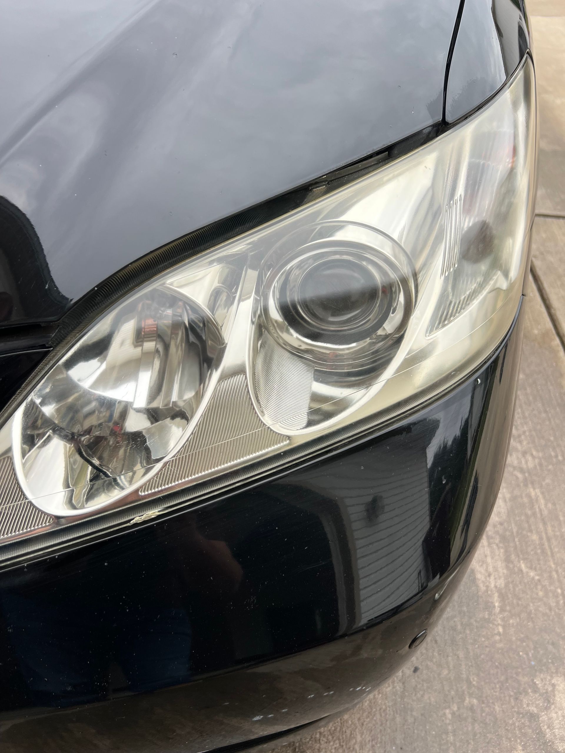 Newly restored car headlight