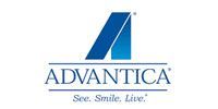 Advantica logo with blue stylized “A” and the tagline “See. Smile. Live.”