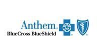 Anthem Blue Cross Blue Shield logo in blue text with a blue cross and shield icon