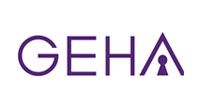 Purple GEHA logo on a white background