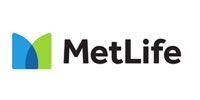 MetLife logo with blue and green icon and black wordmark on white background