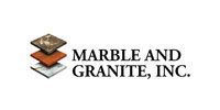 Marble and Granite, Inc. logo with stacked stone slabs and black text on a white background