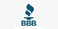 BBB logo with a teal torch above bold blue letters on a white background