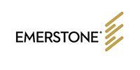 EMERSTONE logo in black text with gold diagonal lines on a white background