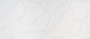 White marble surface with subtle gray veining.
