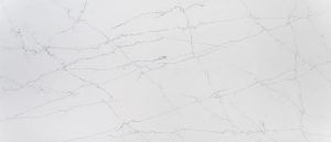 White marble surface with subtle gray veins and a light minimalist texture