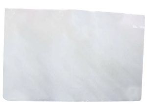 Blank white rectangular card with slightly rounded corners on a light background
