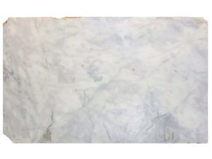 Light gray marbled stone slab with subtle cloudy veining and rough edges