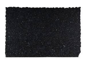 Black textured rectangular surface with slightly rough edges on a white background