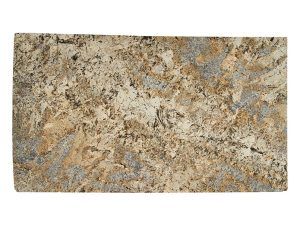 Tan and gray speckled stone or granite surface with mottled texture